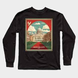 Vatican City Italy Vintage Tourism Travel Poster Long Sleeve T-Shirt